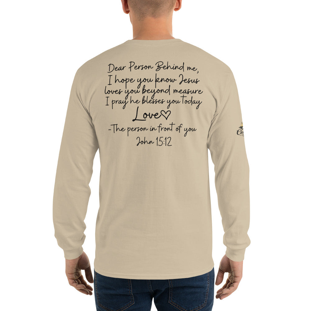 Love Like Jesus Long Sleeve Tee - Sand - Back View