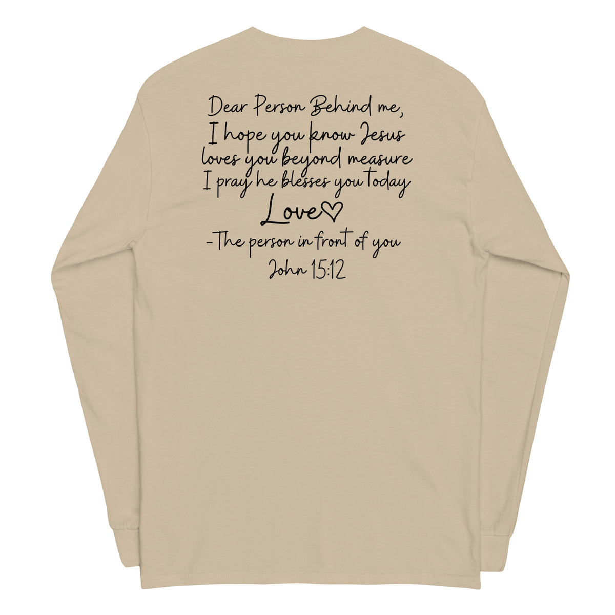 Love Like Jesus Long Sleeve Tee - Sand - Back View 2