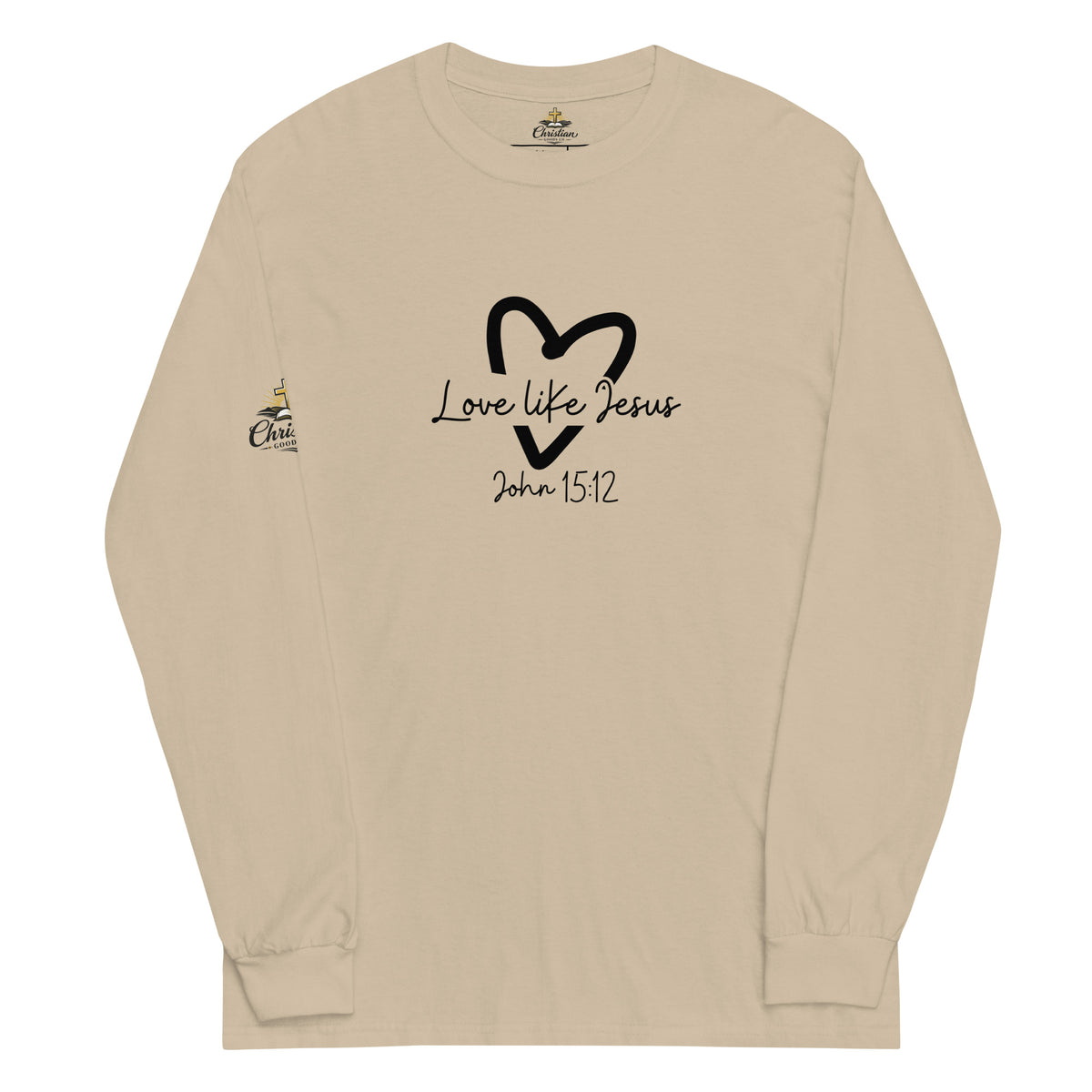 Love Like Jesus Long Sleeve Tee - Sand - Front View