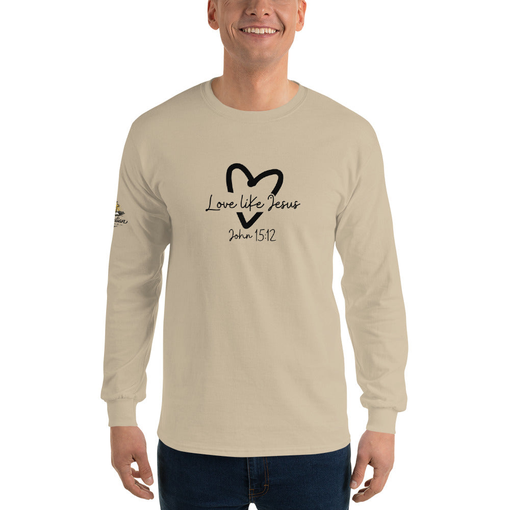 Love Like Jesus Long Sleeve Tee - Sand - Front View 2