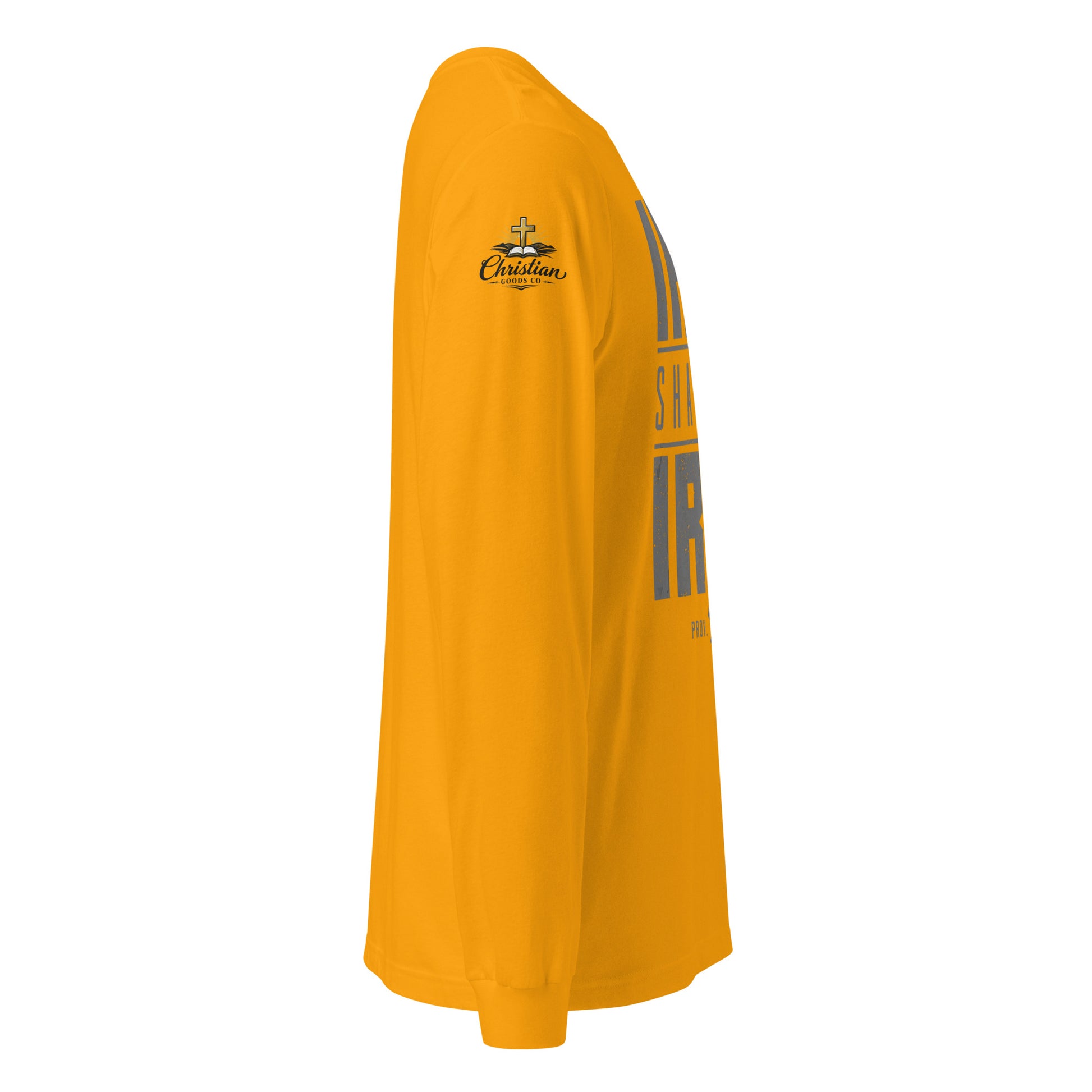 Men's Iron Sharpens Iron Long Sleeve Tee - Gold - Right Side View