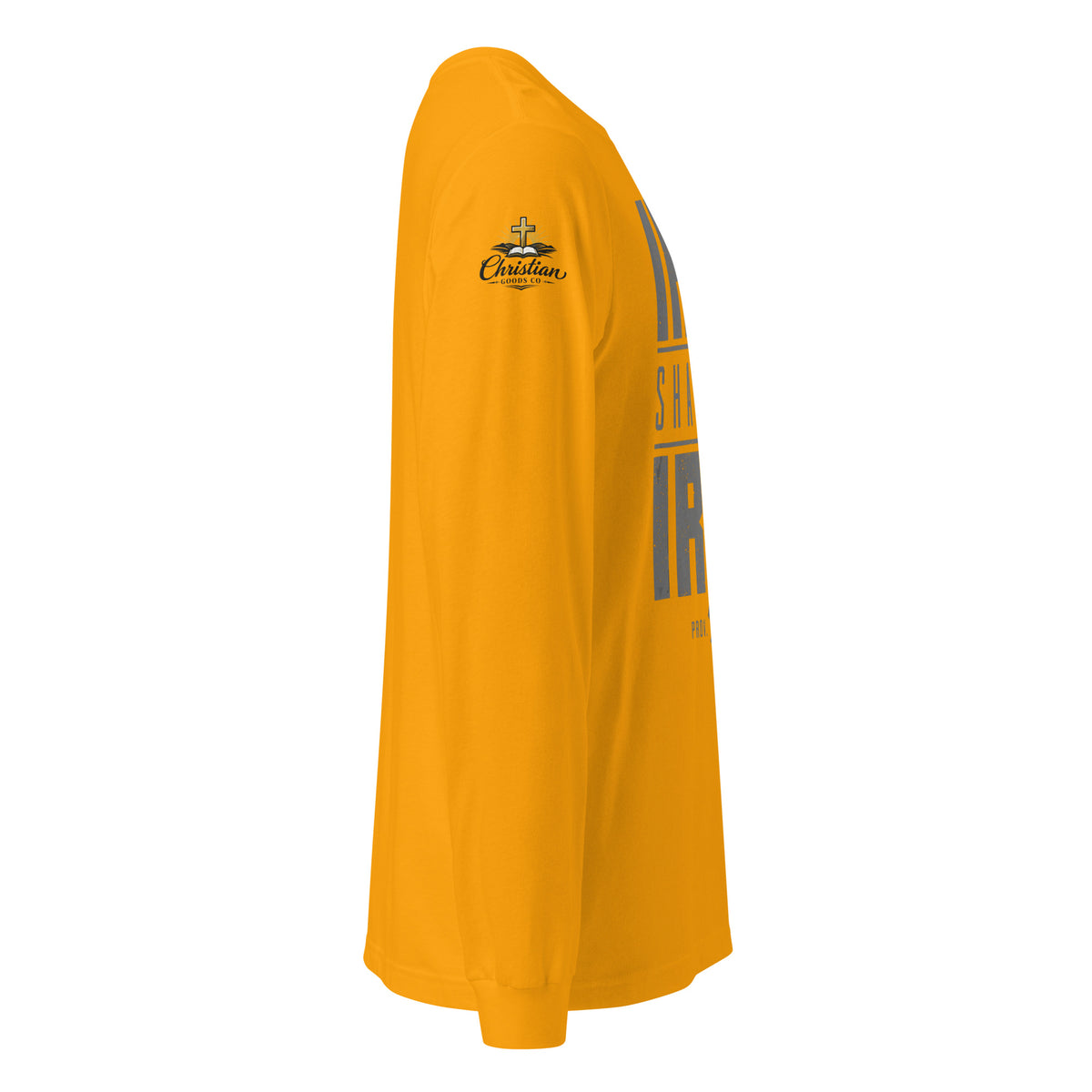 Men's Iron Sharpens Iron Long Sleeve Tee - Gold - Right Side View