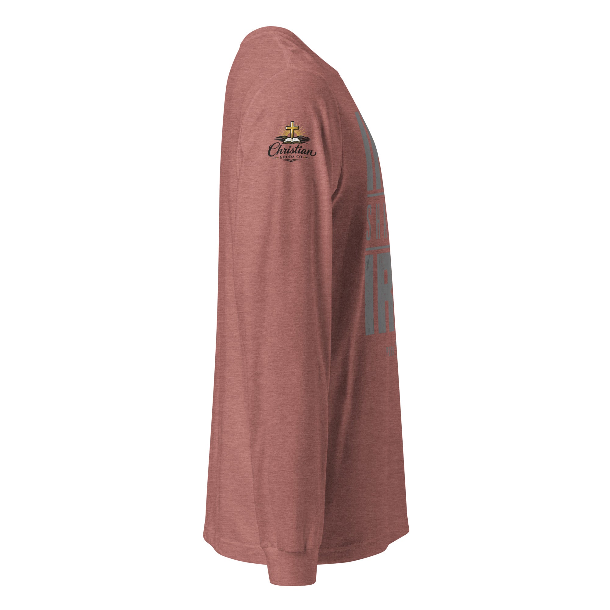 Men's Iron Sharpens Iron Long Sleeve Tee - Heather Mauve - Right Side View