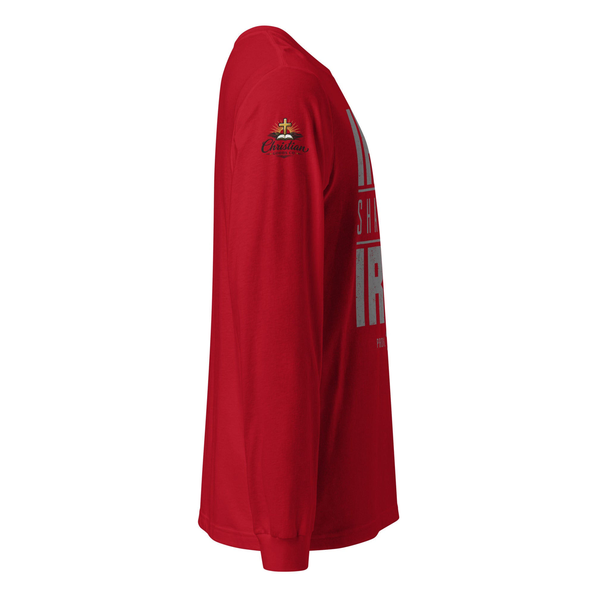 Men's Iron Sharpens Iron Long Sleeve Tee - Red - Right Side View