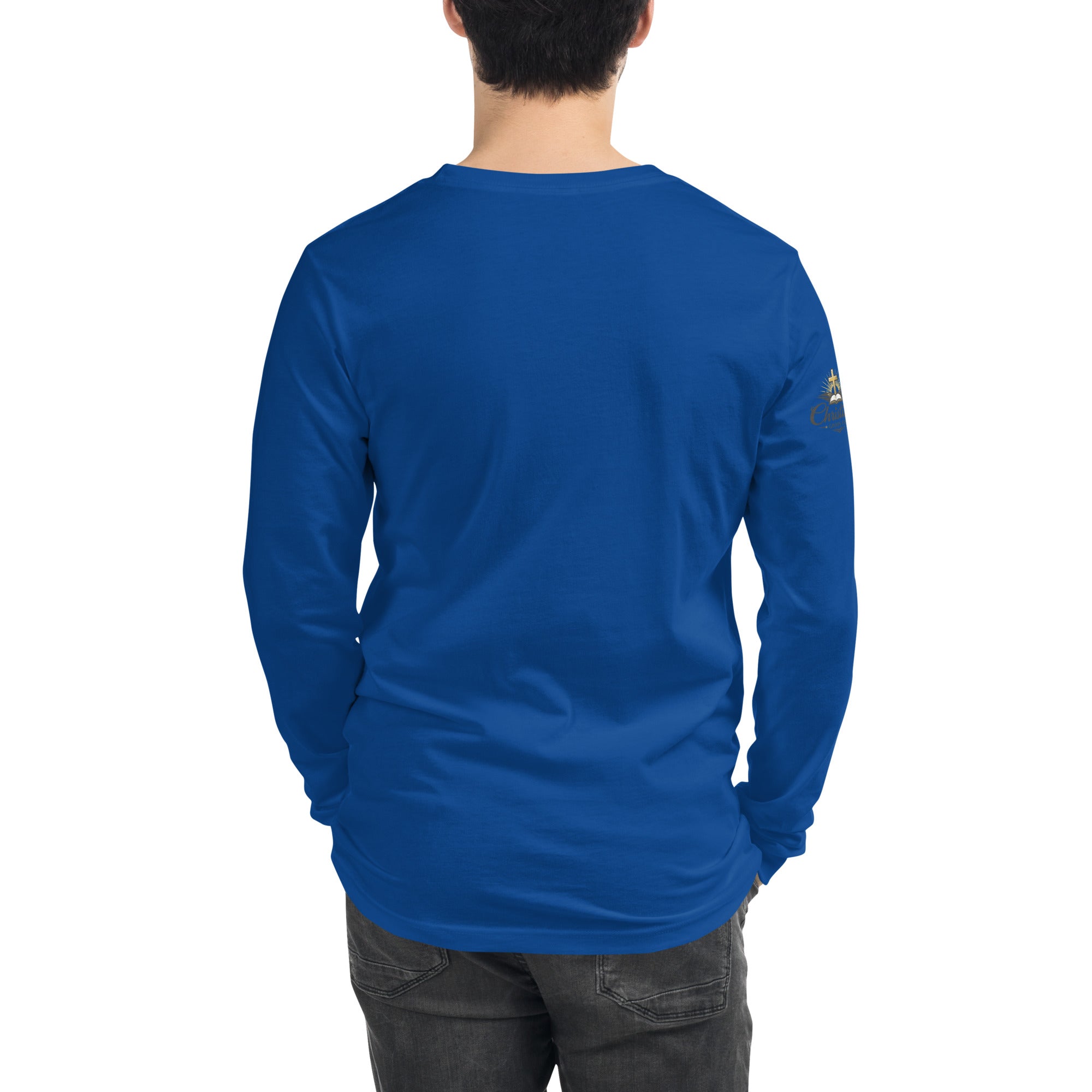 Men's Iron Sharpens Iron Long Sleeve Tee - True Royal - Back View