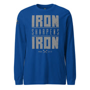 Men's Iron Sharpens Iron Long Sleeve Tee - True Royal - Front View