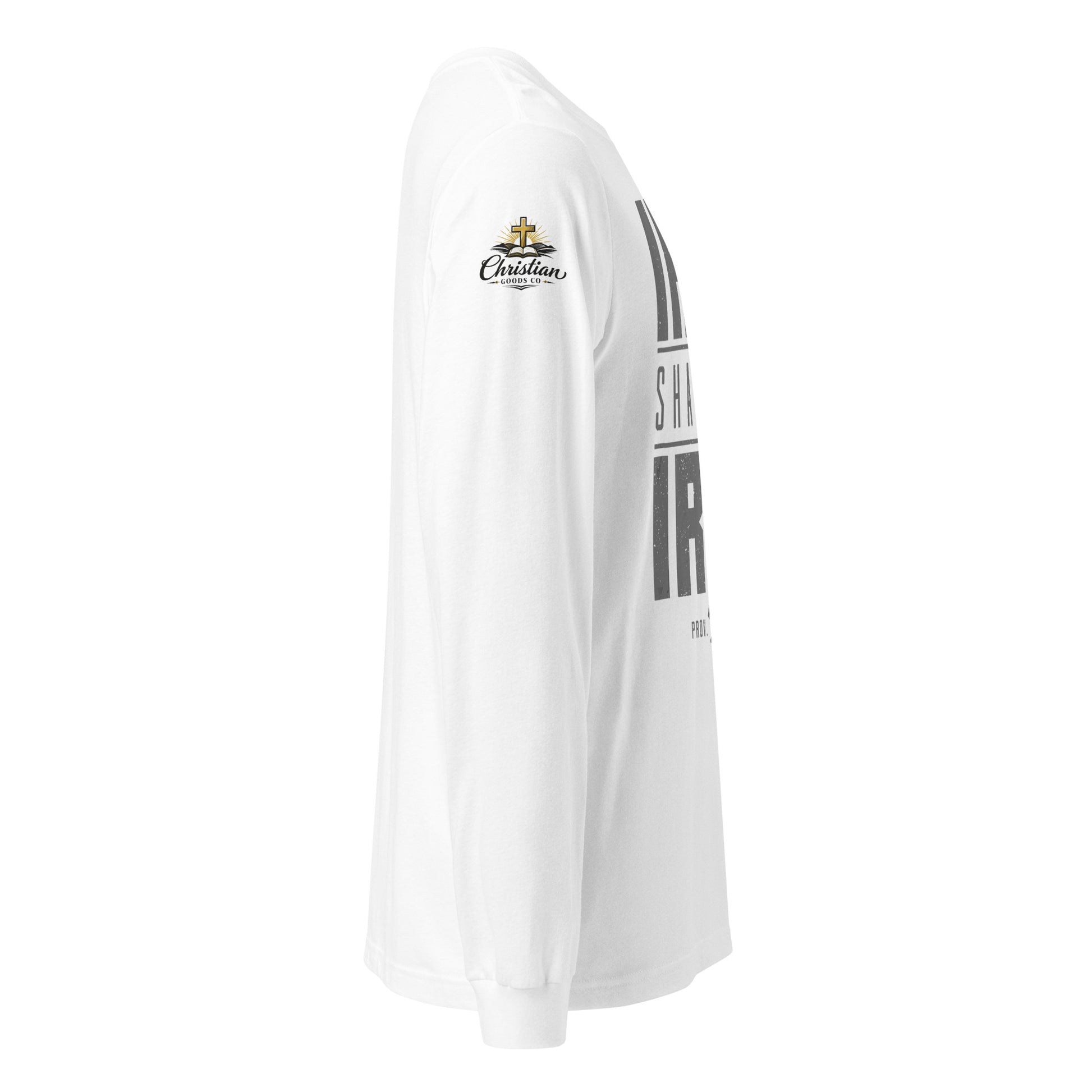 Men's Iron Sharpens Iron Long Sleeve Tee - White - Right Side View