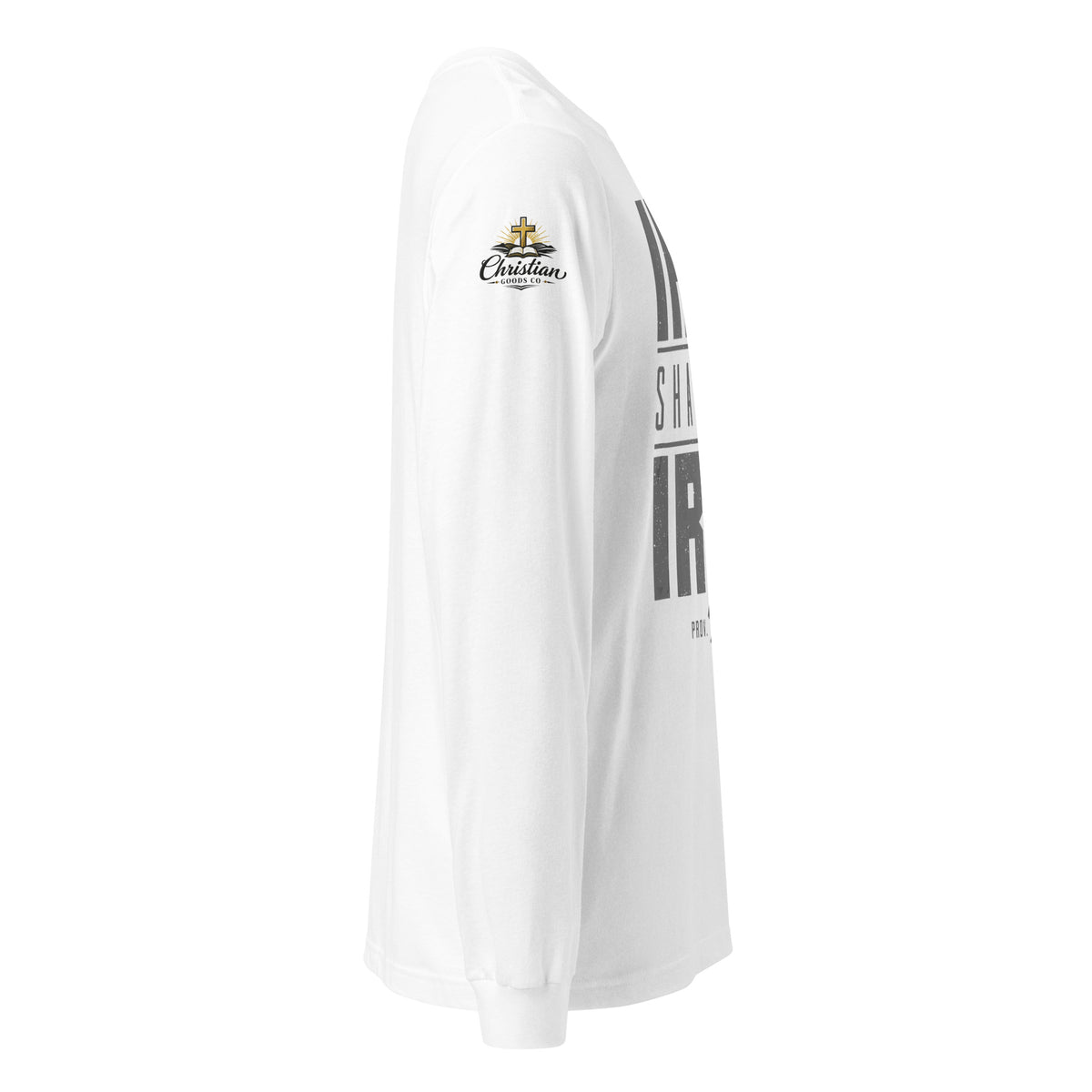 Men's Iron Sharpens Iron Long Sleeve Tee - White - Right Side View