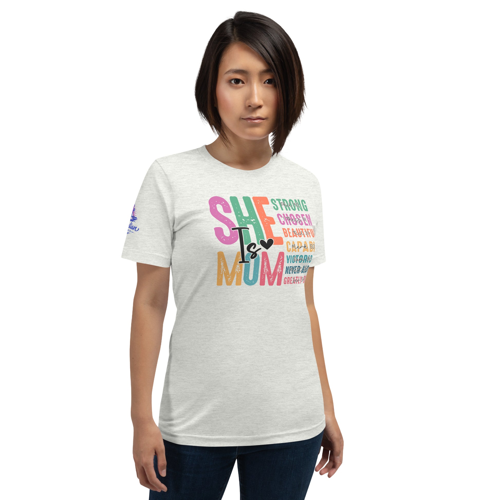 She is Mom T-Shirt - Ash - Front View