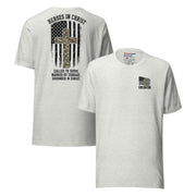 Heroes in Christ Army & Air Force Camo T-Shirt - Ash - Front and Back View