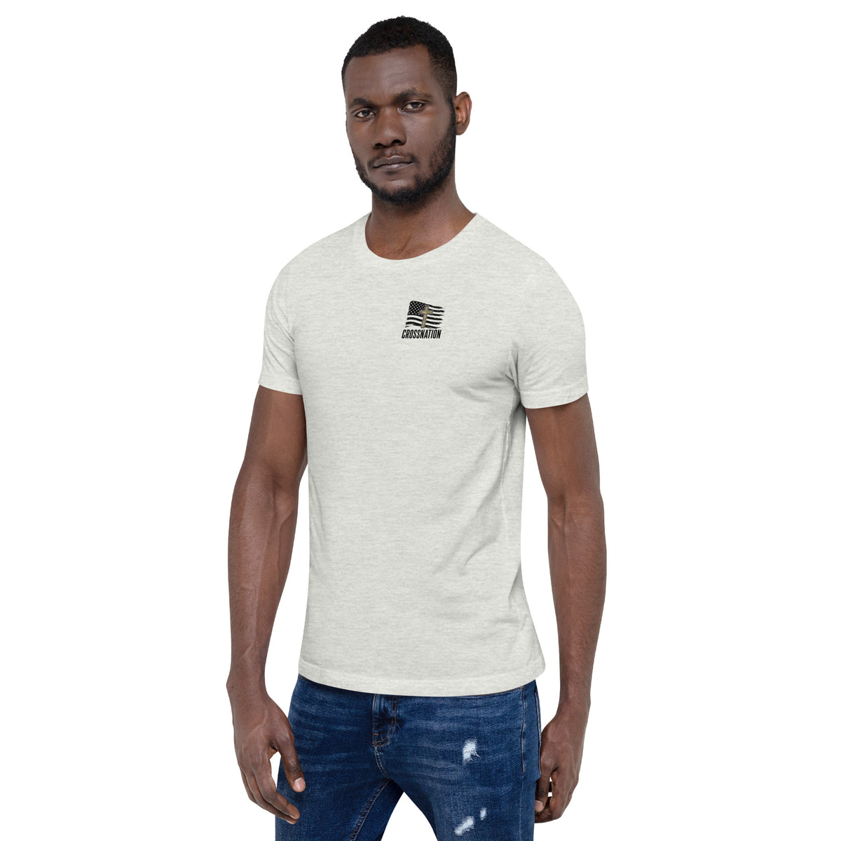 Heroes in Christ Army & Air Force Camo T-Shirt - Ash - Left Front View