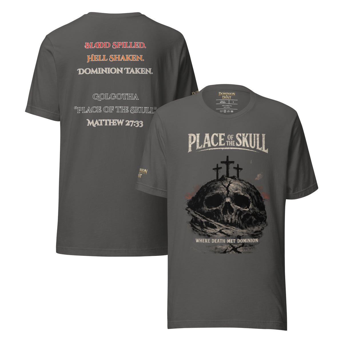 Place of the Skull T-Shirt - Asphalt - Front and Back View