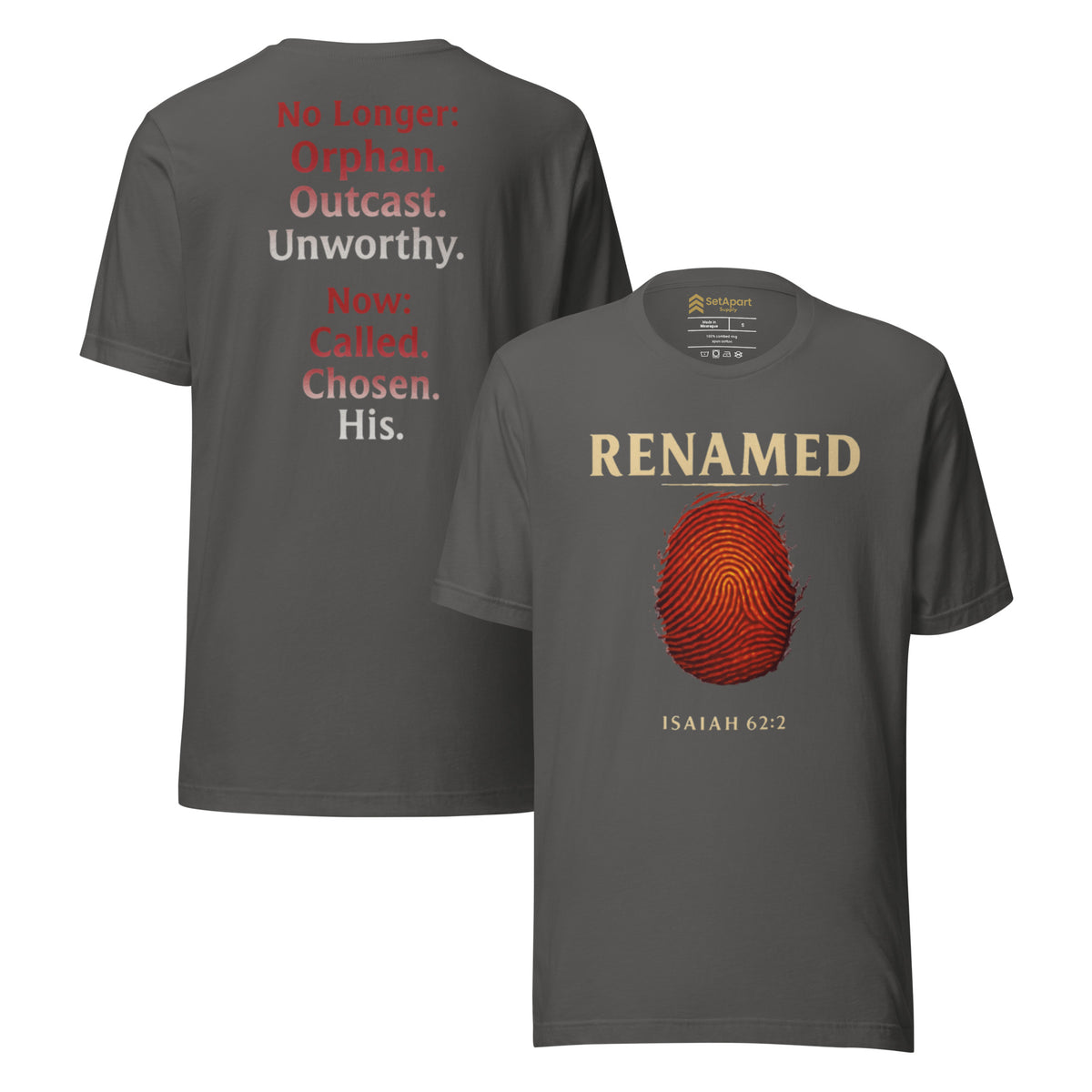 Renamed T-Shirt - Asphalt - Front and Back View