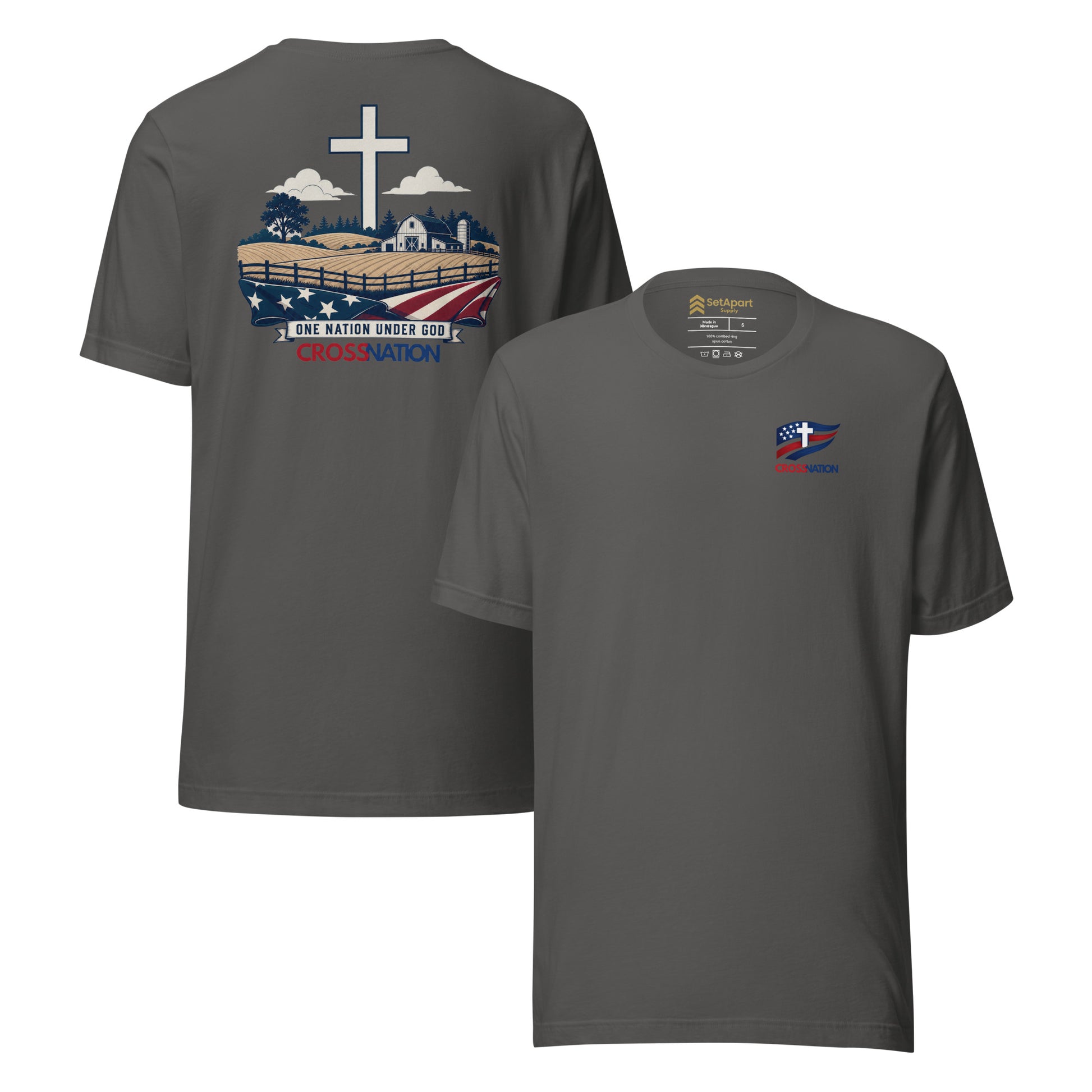 Heartland T-Shirt - Asphalt - Front and Back View