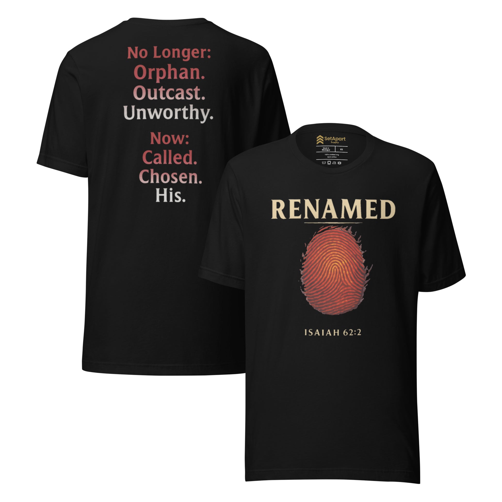 Renamed T-Shirt - Black - Front and Back View