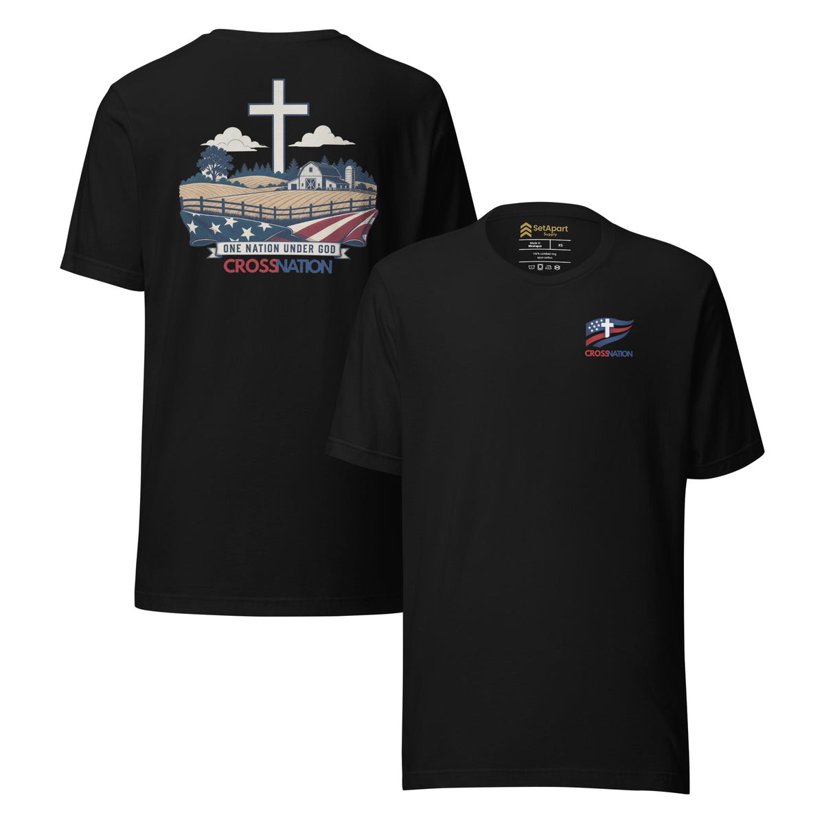 Heartland T-Shirt - Black - Front and Back View