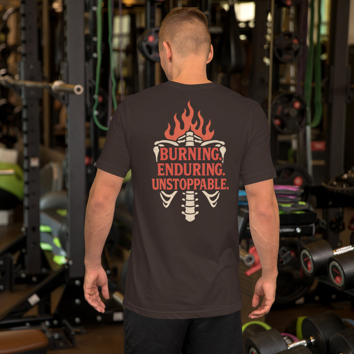 Fire in My Bones T-Shirt - Brown - Back View