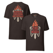 Fire in My Bones T-Shirt - Brown - Front and Back View