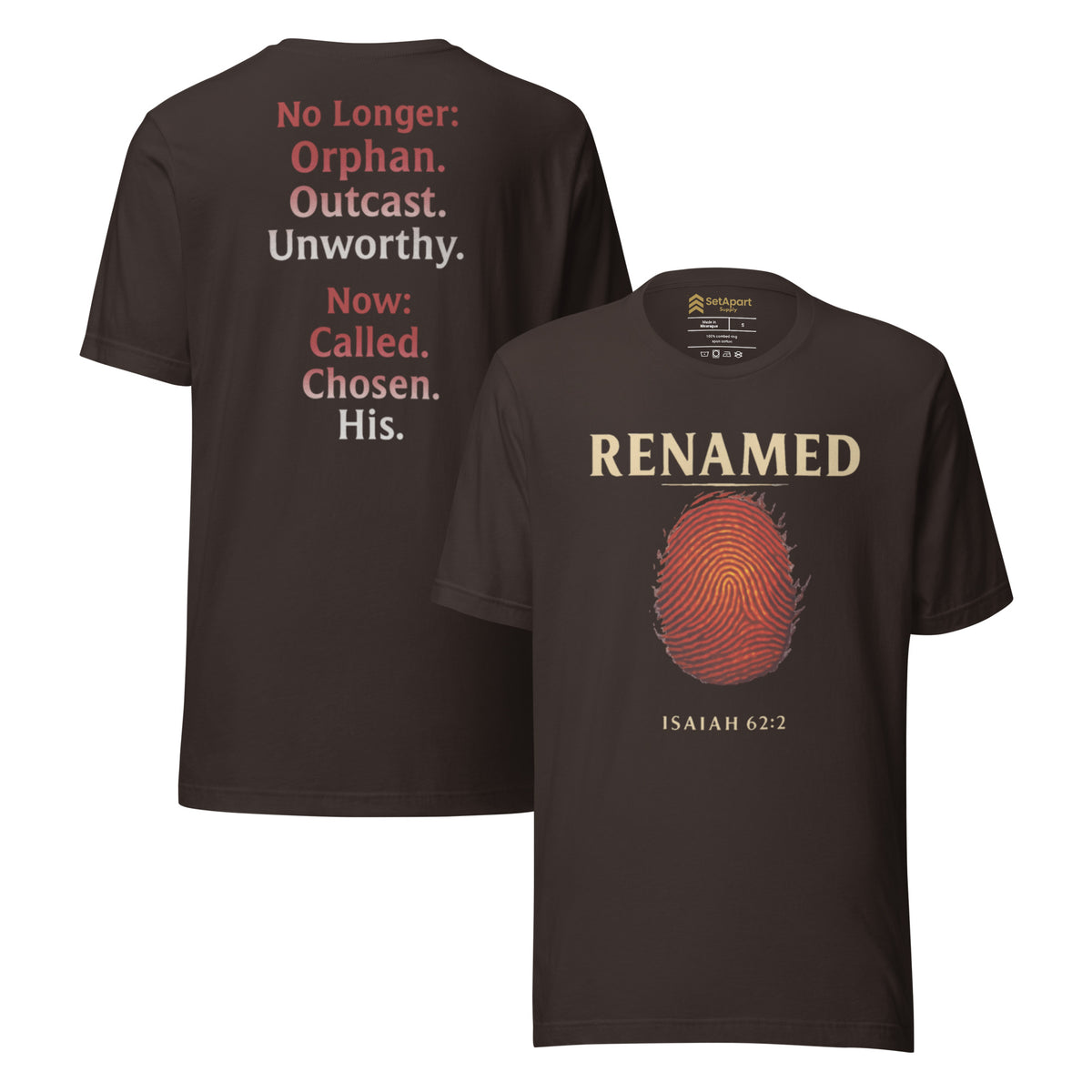 Renamed T-Shirt - Brown - Front and Back View