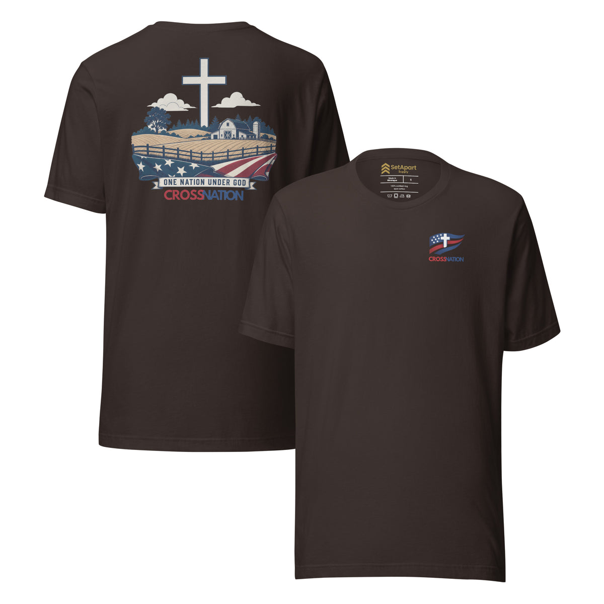Heartland T-Shirt - Brown - Front and Back View