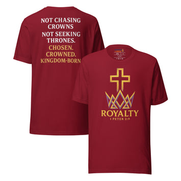 Royalty T-Shirt - Cardinal - Front and Back View