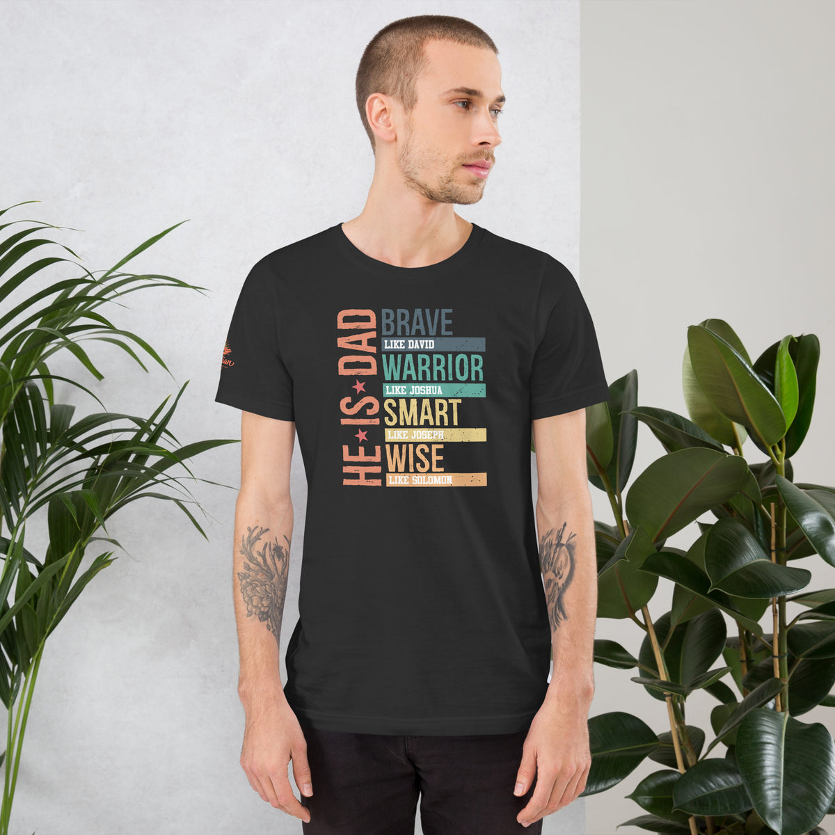 He is Dad T-Shirt - Dark Grey - Front View