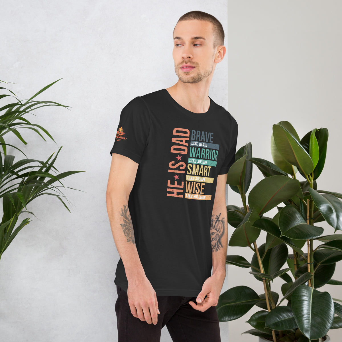 He is Dad T-Shirt - Dark Grey - Right Side View