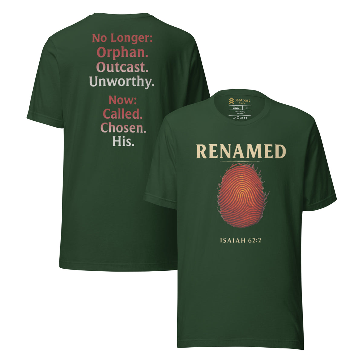 Renamed T-Shirt - Forest - Front and Back View