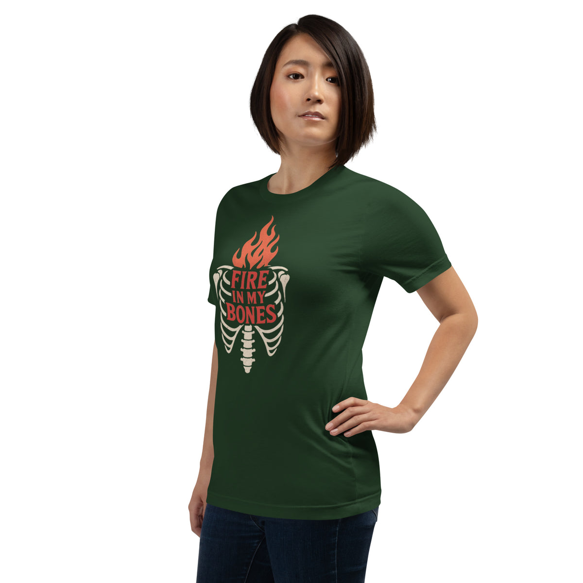 Fire in My Bones T-Shirt - Forest - Left Front View