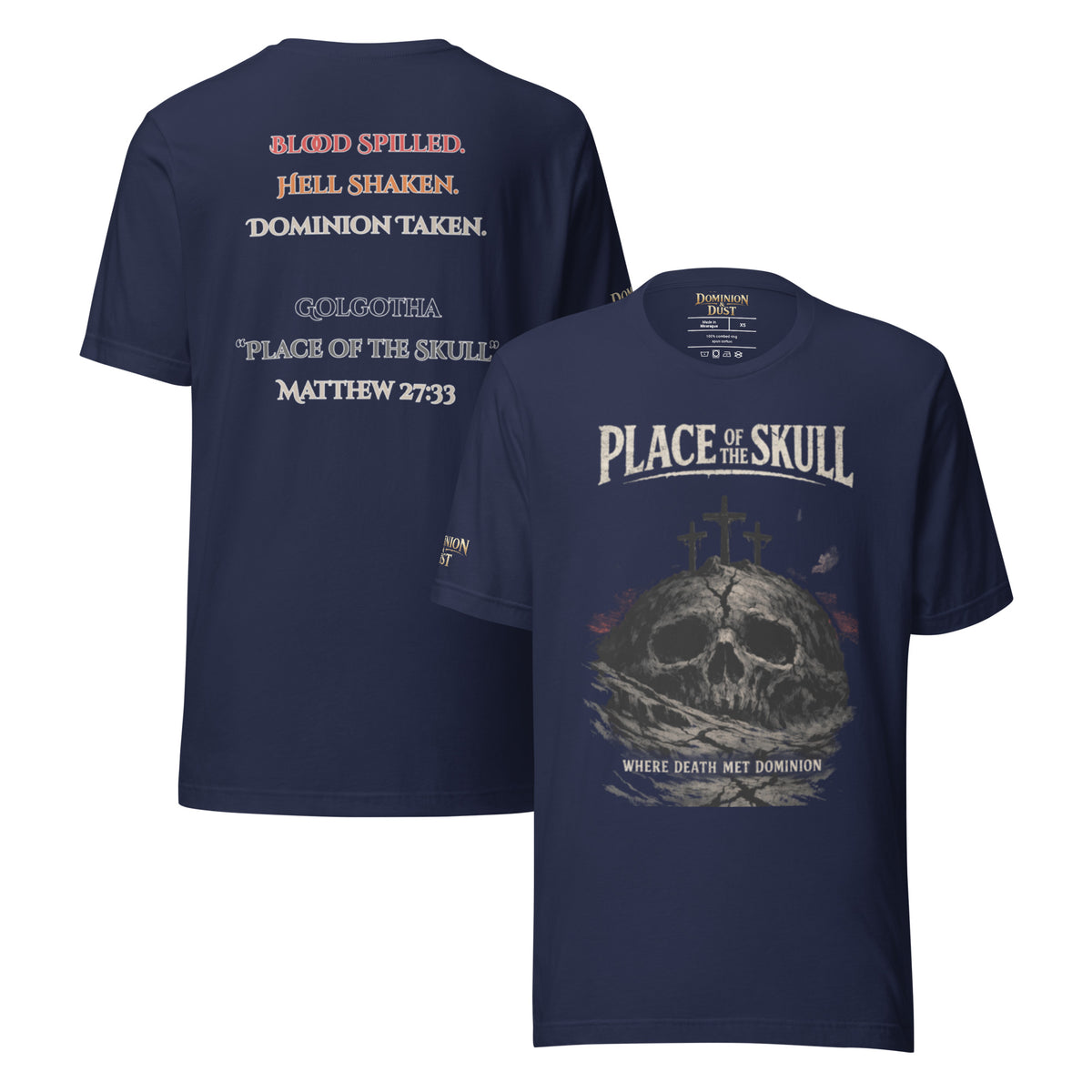 Place of the Skull T-Shirt - Navy - Front and Back View