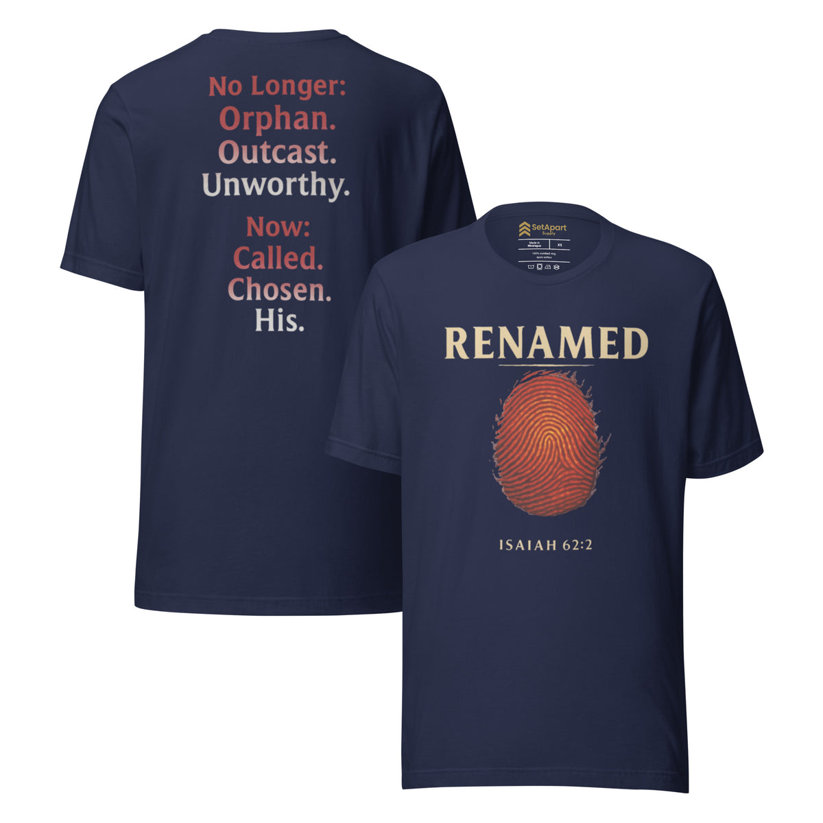 Renamed T-Shirt - Navy - Front and Back View