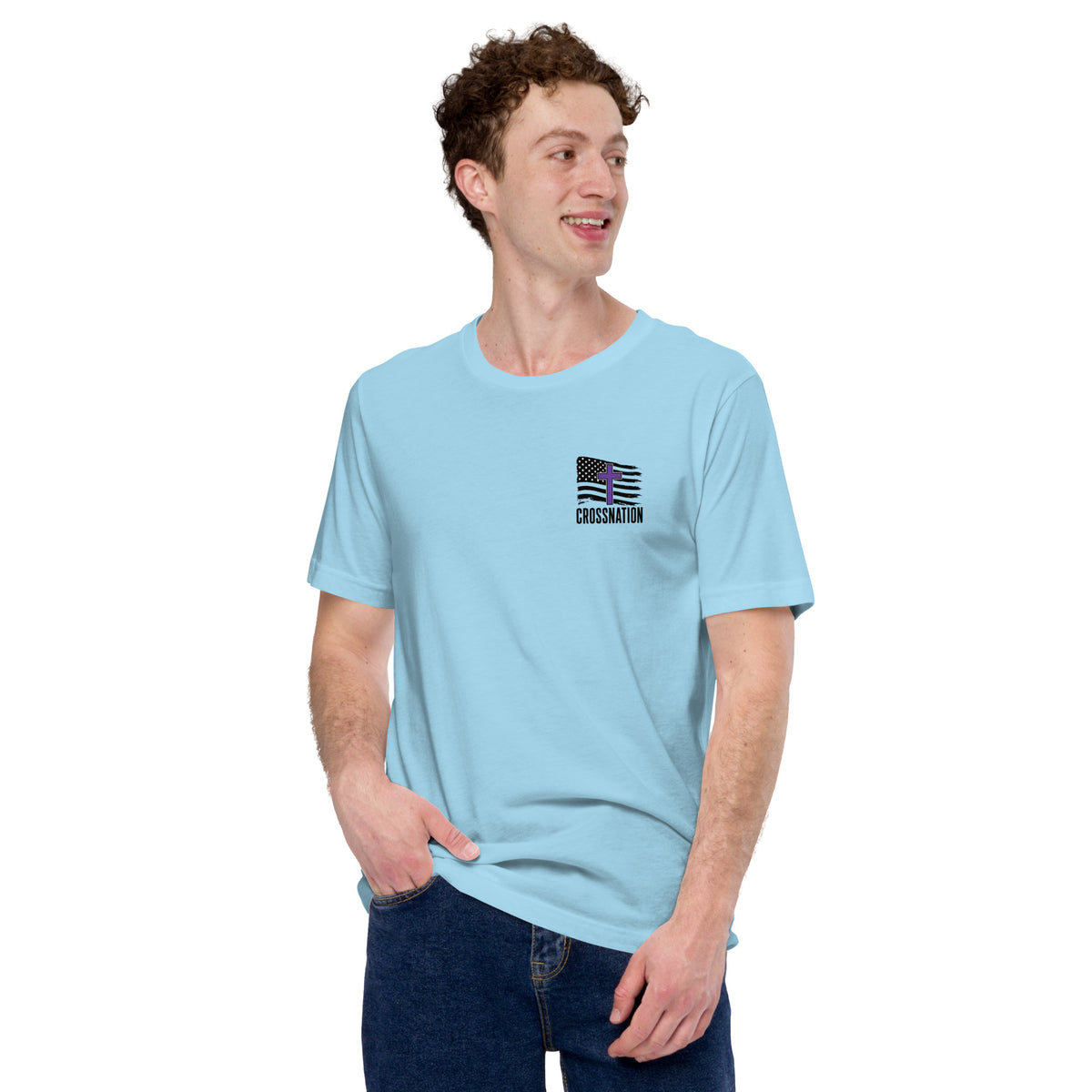 Heroes in Christ Security T-Shirt - Ocean Blue - Front View