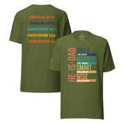 He is Dad T-Shirt - Olive - Front and Back View