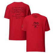 Love Like Jesus T-Shirt - Red - Front and Back View