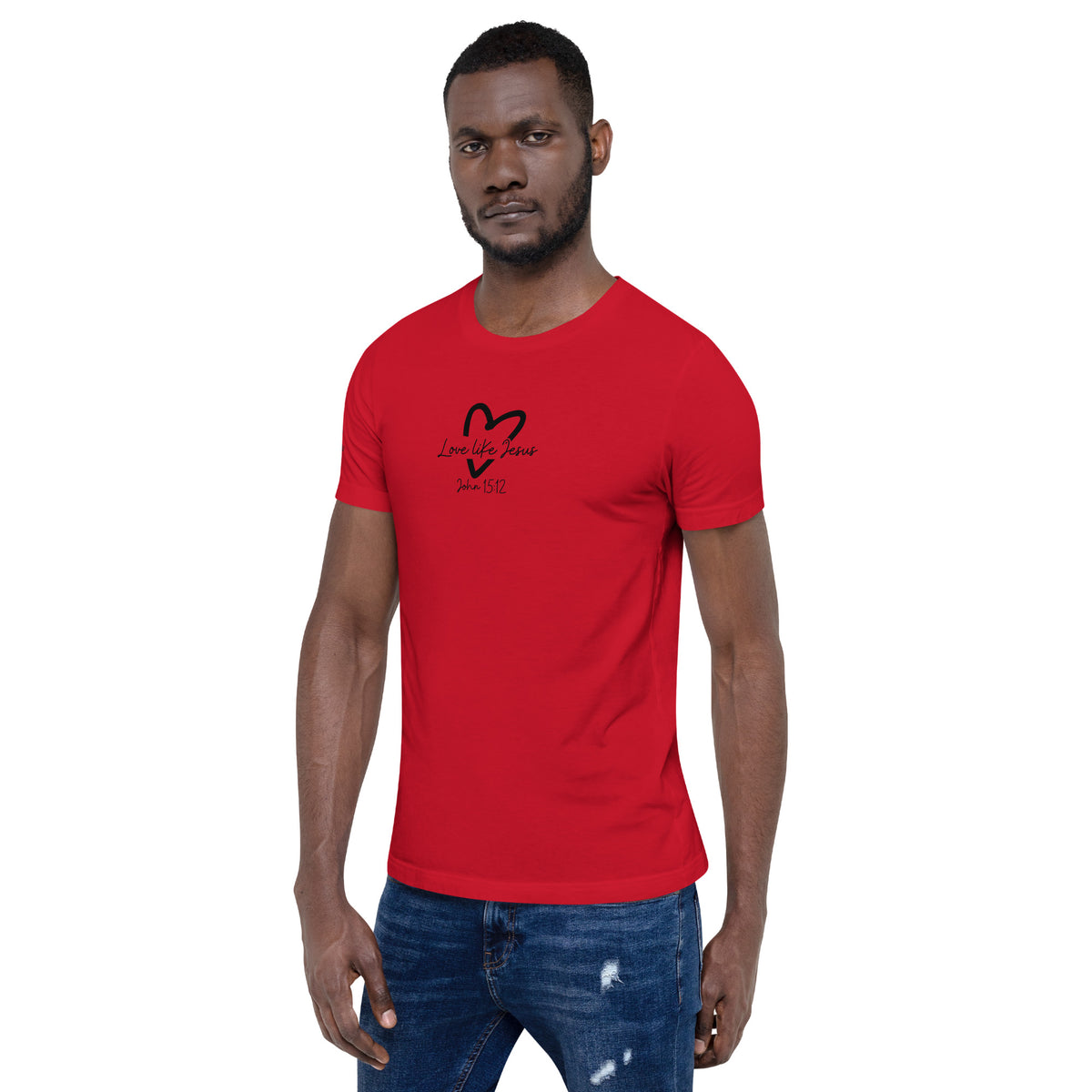 Love Like Jesus T-Shirt - Red - Left Front View