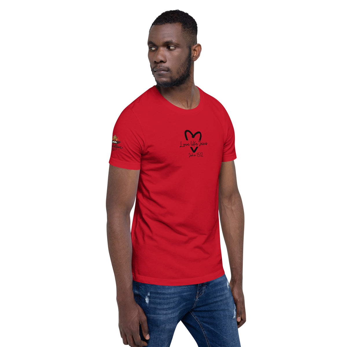 Love Like Jesus T-Shirt - Red - Right Front View