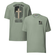 Heroes in Christ Marines Desert Camo T-Shirt - Sage - Front and Back View