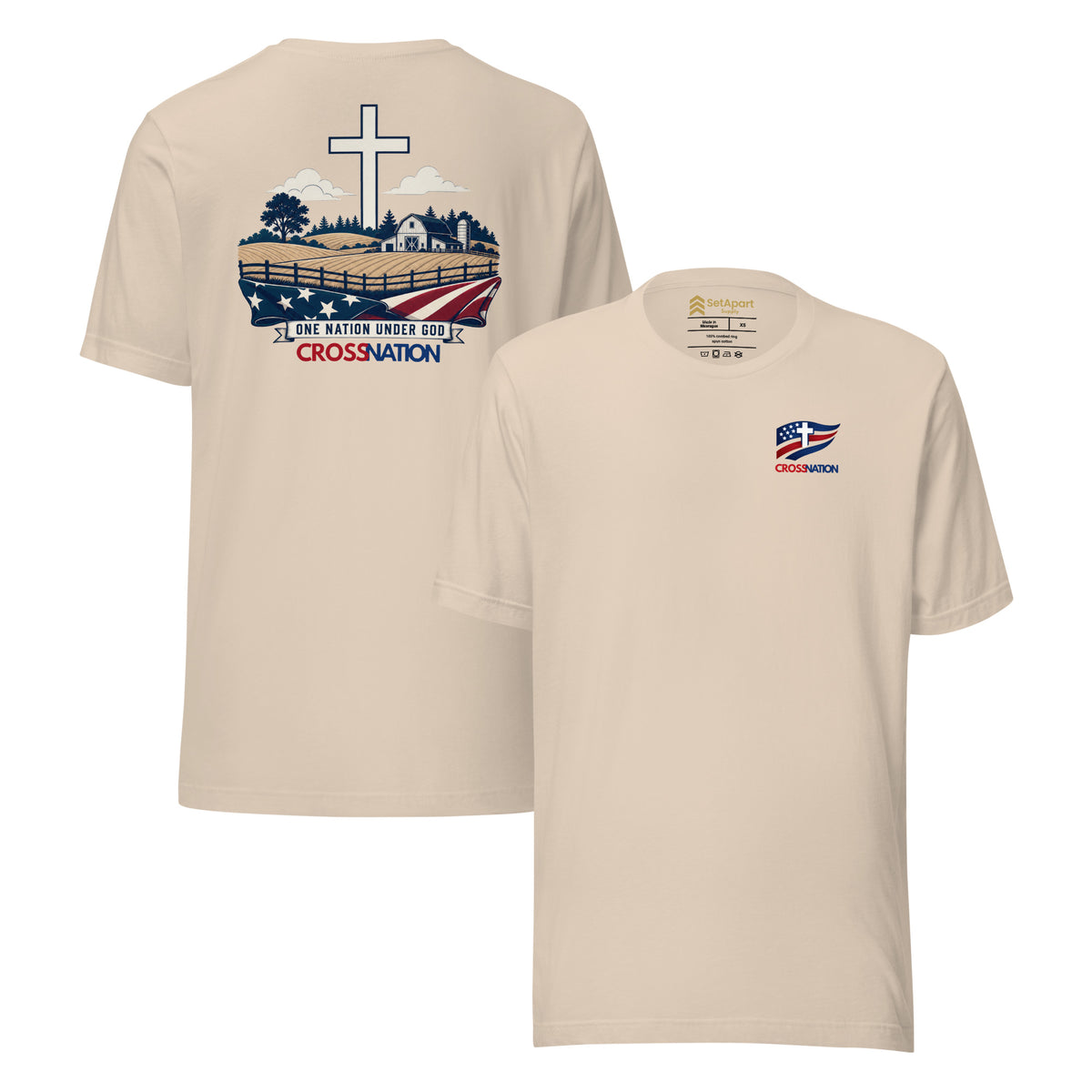 Heartland T-Shirt - Soft Cream - Front and Back View
