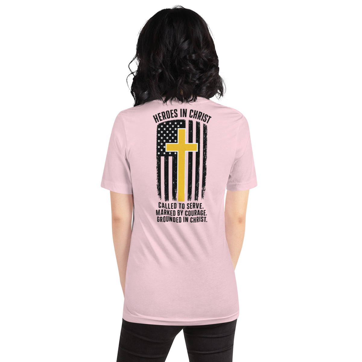 Heroes in Christ Dispatch T-Shirt - Soft Pink - Back View