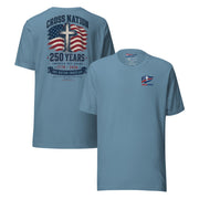 America 250th T-Shirt - Steel Blue - Front and Back View