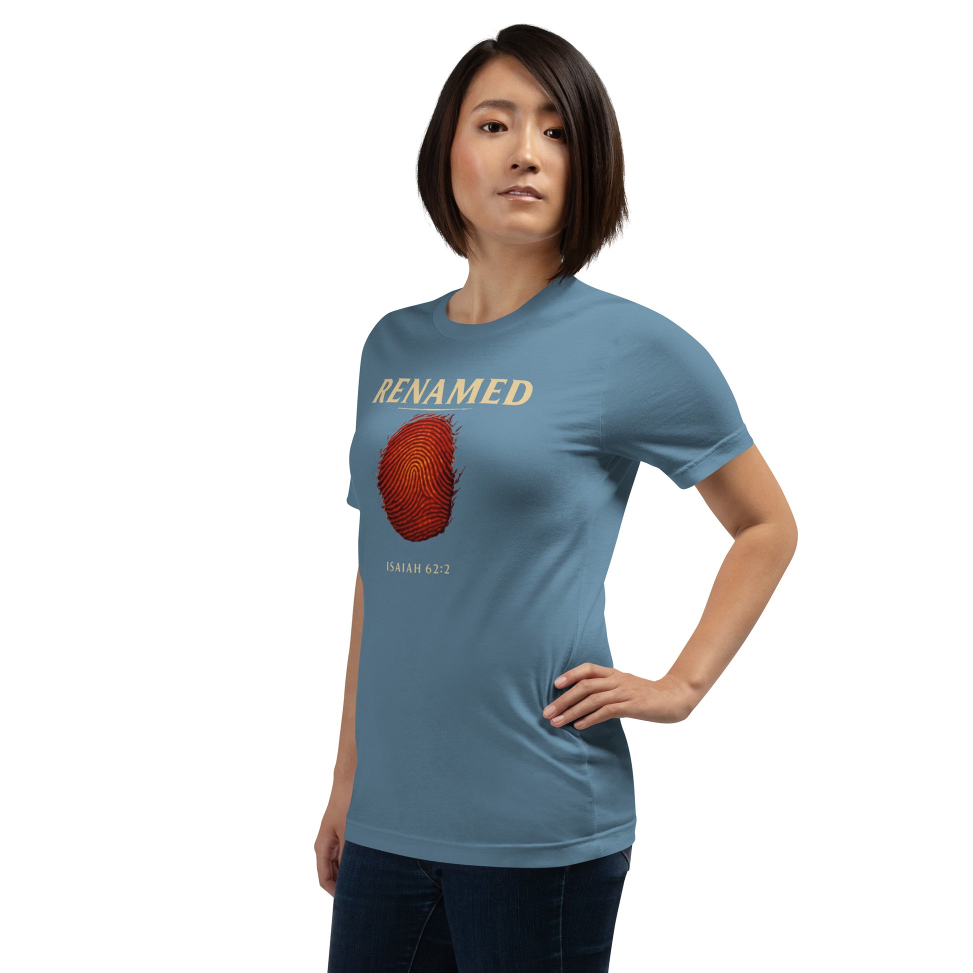 Renamed T-Shirt - Steel Blue - Left Front View