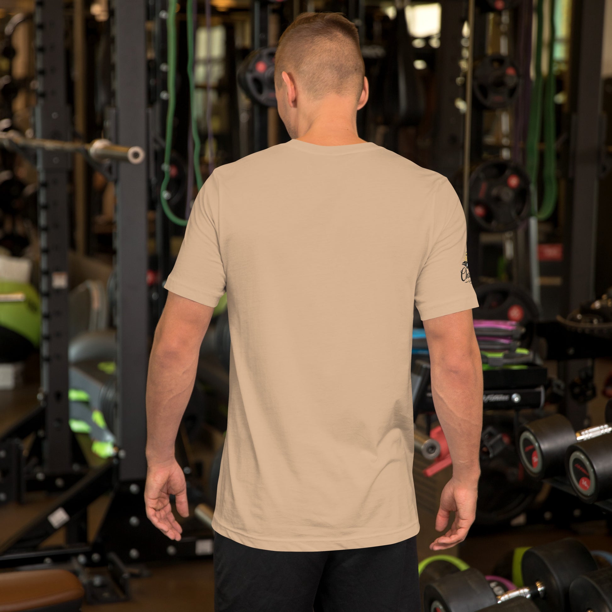 Men's Iron Sharpens Iron T-Shirt - Tan - Back View