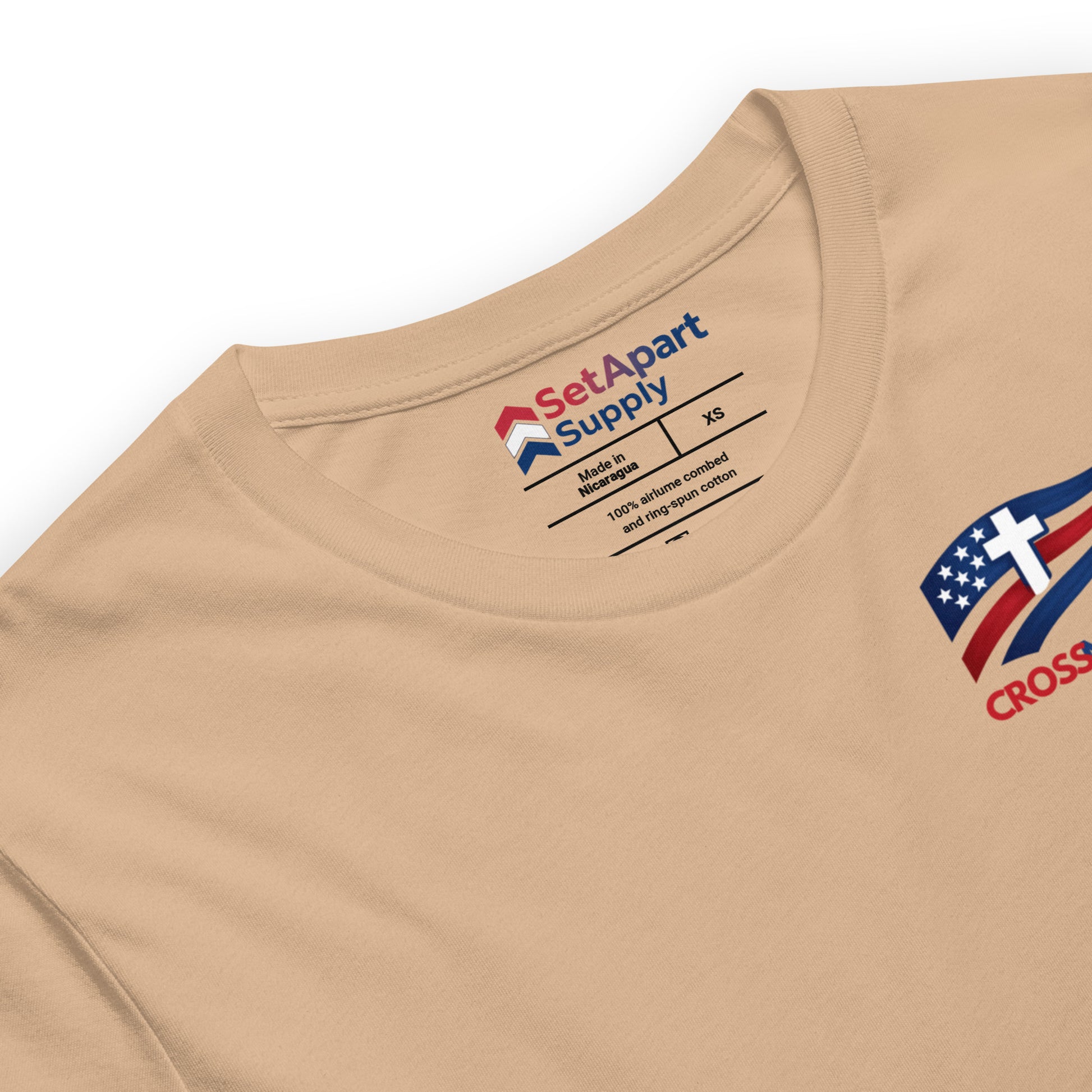 Victory in Christ T-Shirt - Tan - Detail View