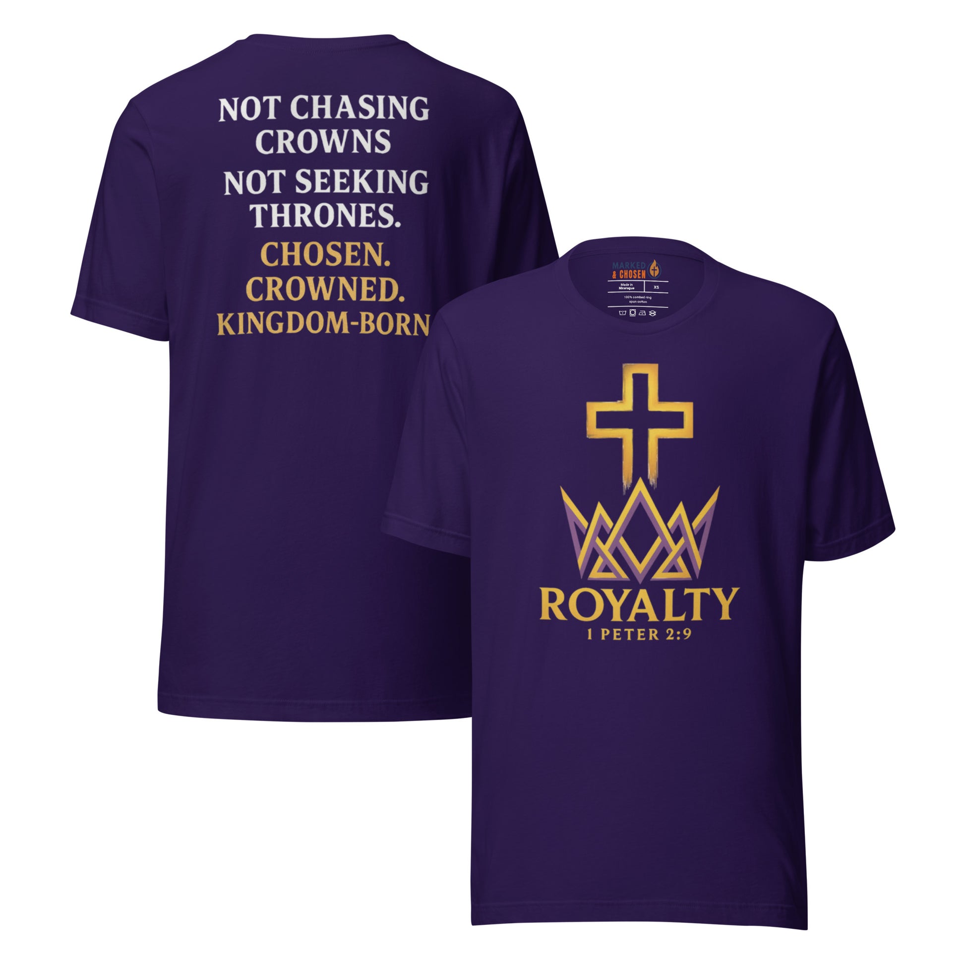 Royalty T-Shirt - Team Purple - Front and Back View