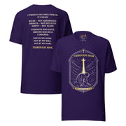 Through Him Men's T-Shirt - Team Purple - Front and Back View