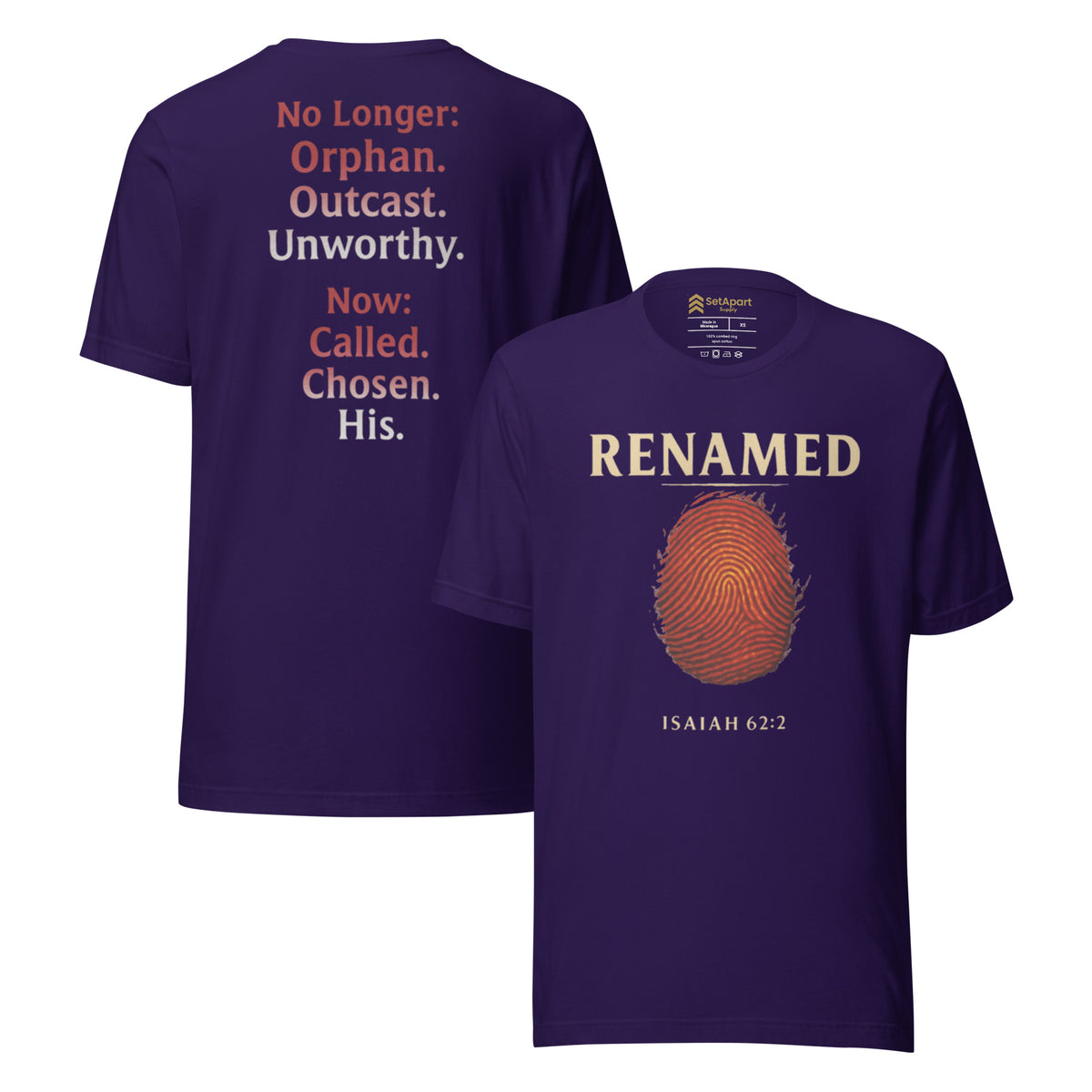 Renamed T-Shirt - Team Purple - Front and Back View