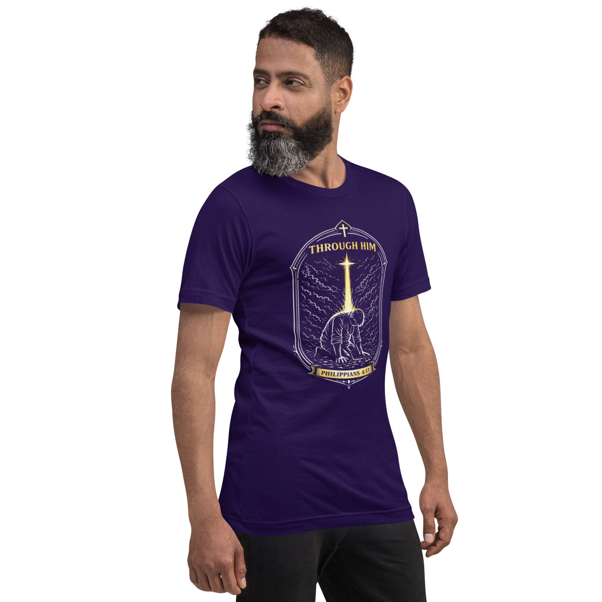 Through Him Men's T-Shirt - Team Purple - Right Front View