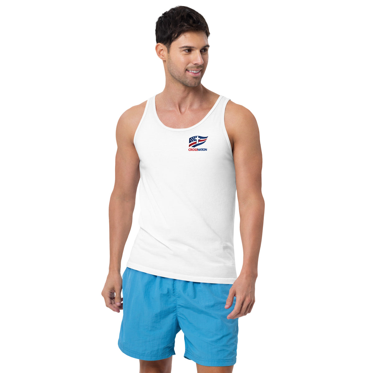 Men's Victory in Christ Tank Top - White - Front View 2