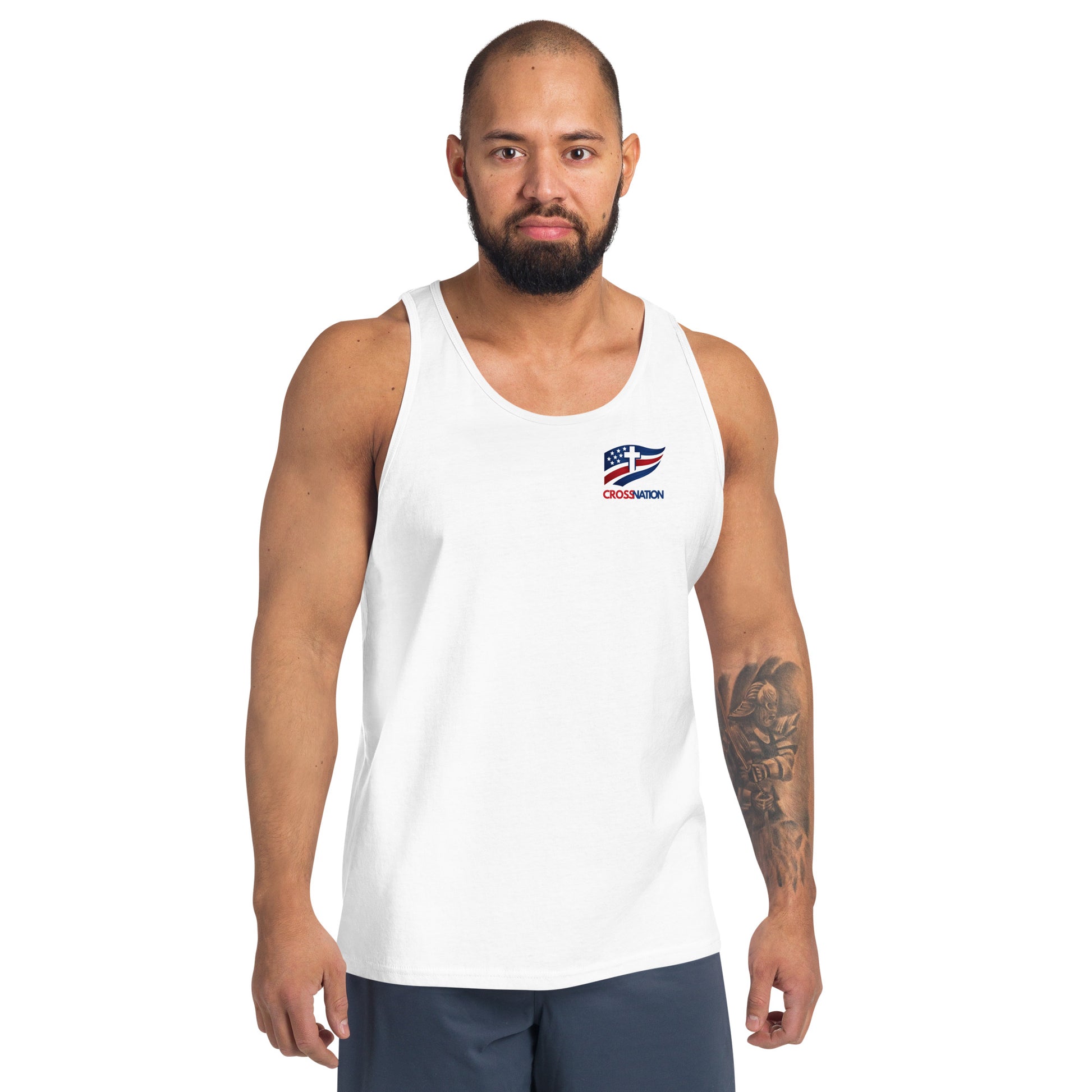 Men's Victory in Christ Tank Top - White - Front View 3
