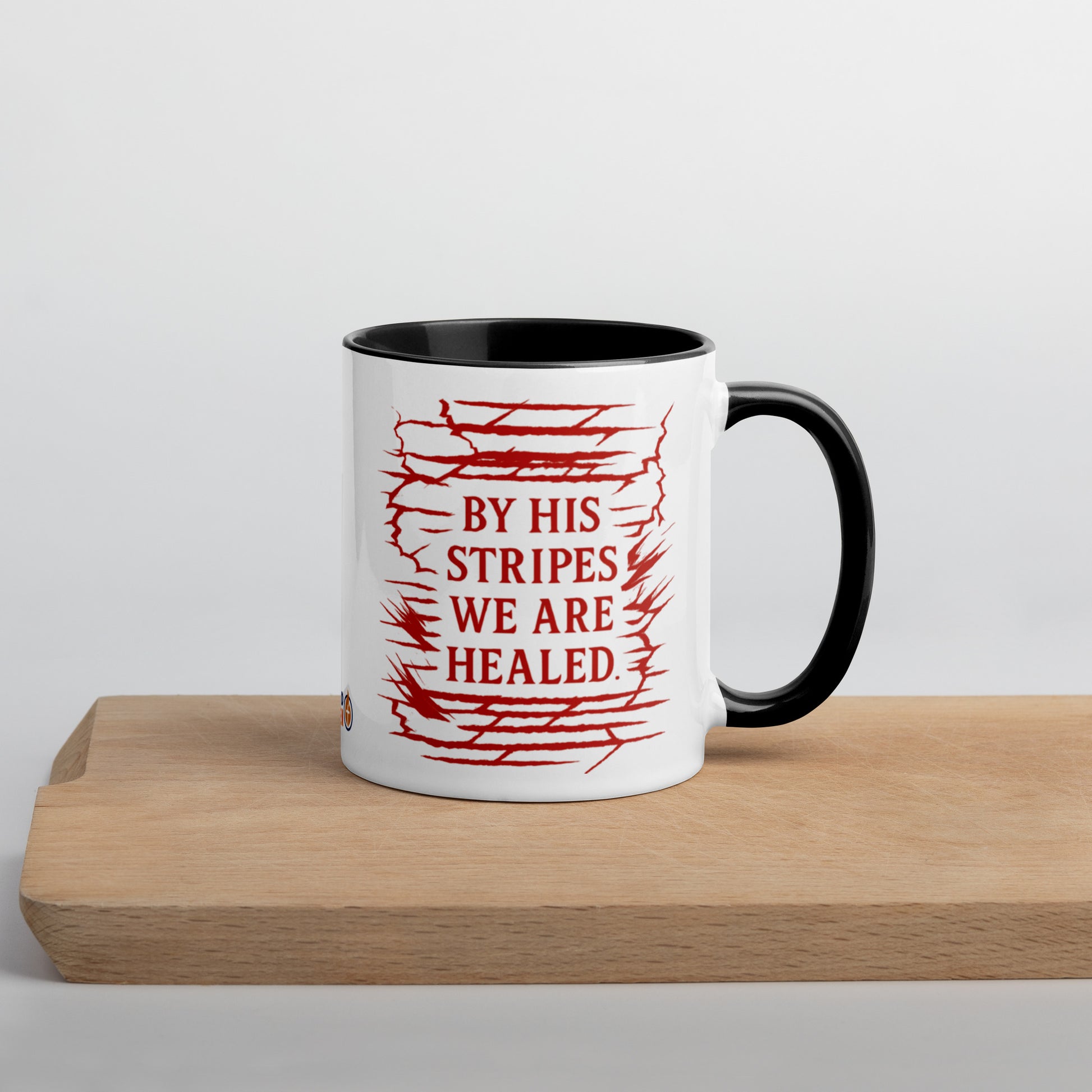 Marked by Stripes Mug with Color Inside - Black - Right Side View